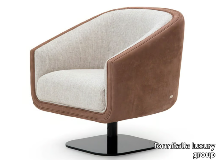 DALLAS - Upholstered Nabuk and fabric easy chair _ formitalia luxury group