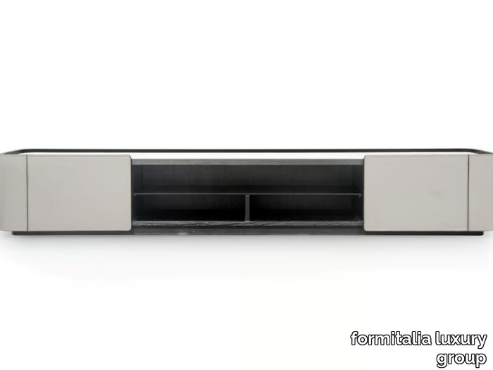 DOWNTOWN - Leather TV cabinet with doors _ formitalia luxury group