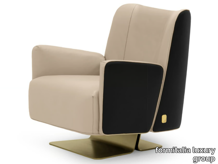 SUNRISE - Leather armchair with armrests _ formitalia luxury group