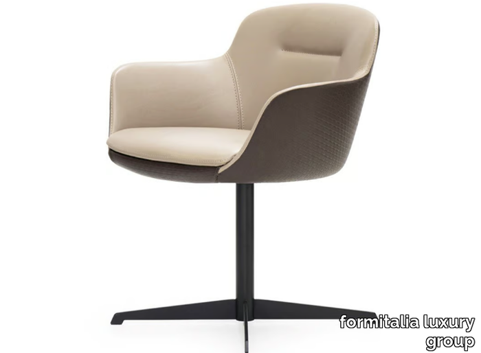 KOWLOON - Swivel Deerskin easy chair with 4-spoke base _ formitalia luxury group