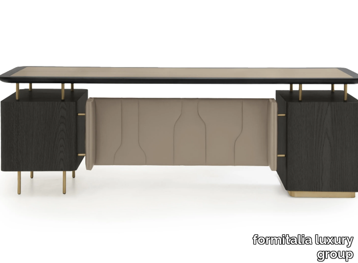 PANAMERA - Leather executive desk with drawers _ formitalia luxury group