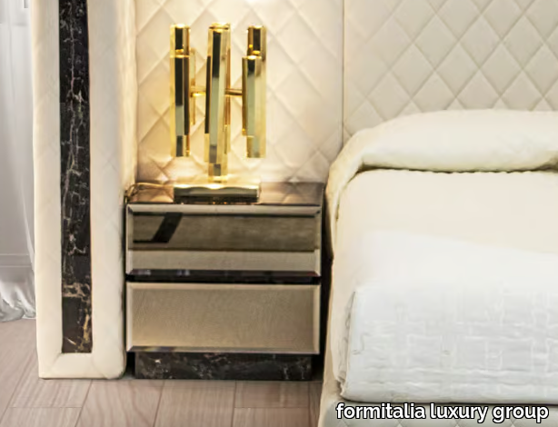 ROYAL - Mirrored glass bedside table with drawers _ formitalia luxury group