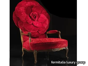 RED ROSE - Upholstered velvet armchair with armrests _ formitalia luxury group