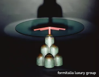 CHIGIANO - Round crystal and bronze table _ formitalia luxury group