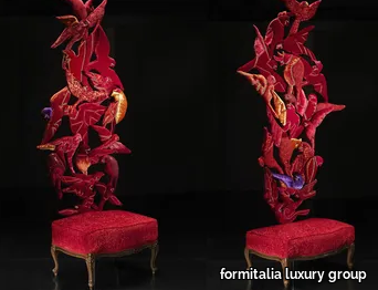 FLYING - Low upholstered velvet stool _ formitalia luxury group