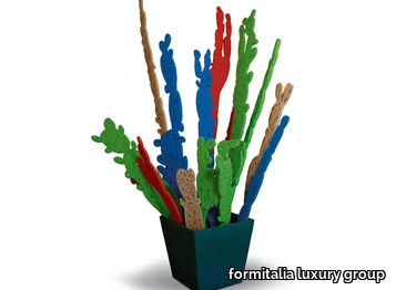 VASE WITH CACTUS - Wooden sculpture _ formitalia luxury group