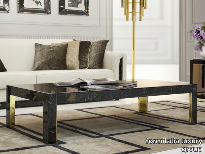 ROYAL - Rectangular low marble coffee table for living room _ formitalia luxury group