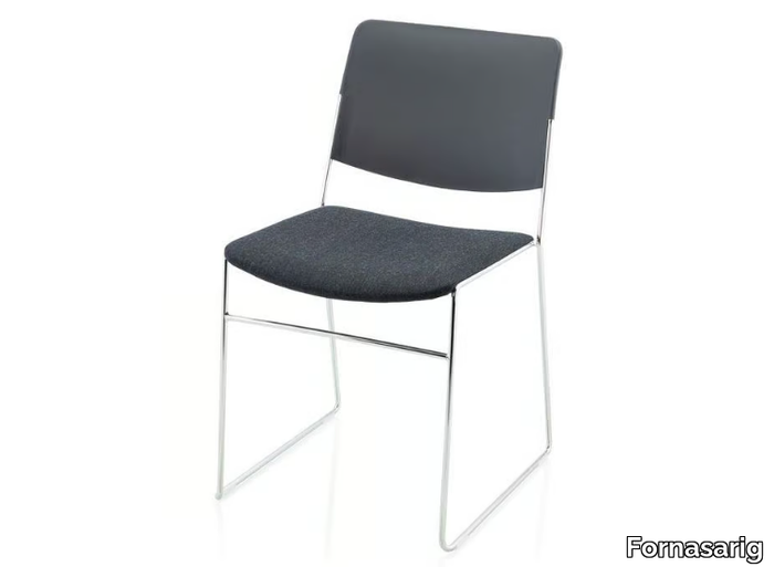 LINK 60X - Sled base chair with integrated cushion _ Fornasarig