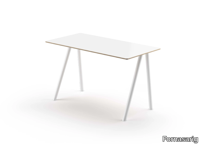 LINK COMPAS DESK - Rectangular laminate writing desk _ Fornasarig