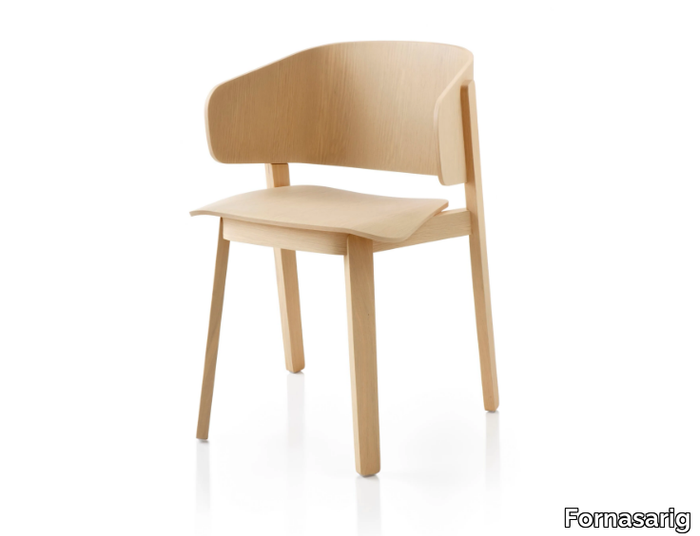 WOLFGANG - Oak chair with armrests _ Fornasarig