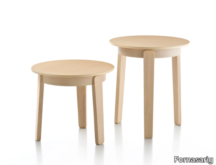 WOLFGANG - Round oak coffee table _ Fornasarig