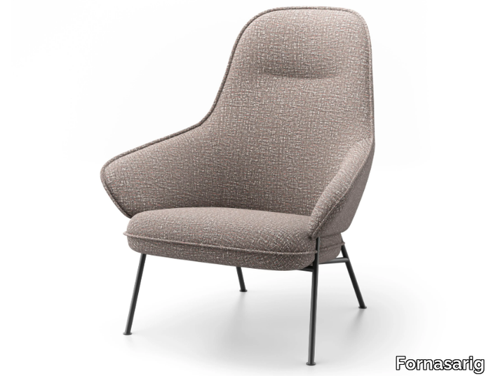 WOLFGANG - Fabric armchair high-back _ Fornasarig