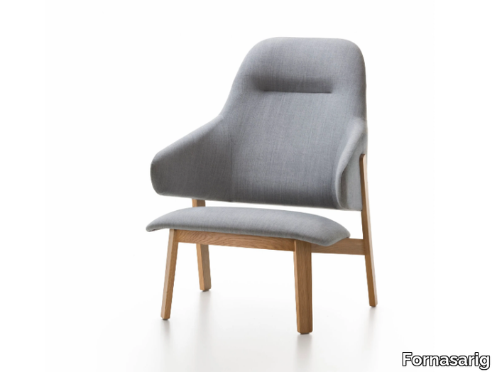 WOLFGANG - Upholstered fabric armchair high-back _ Fornasarig