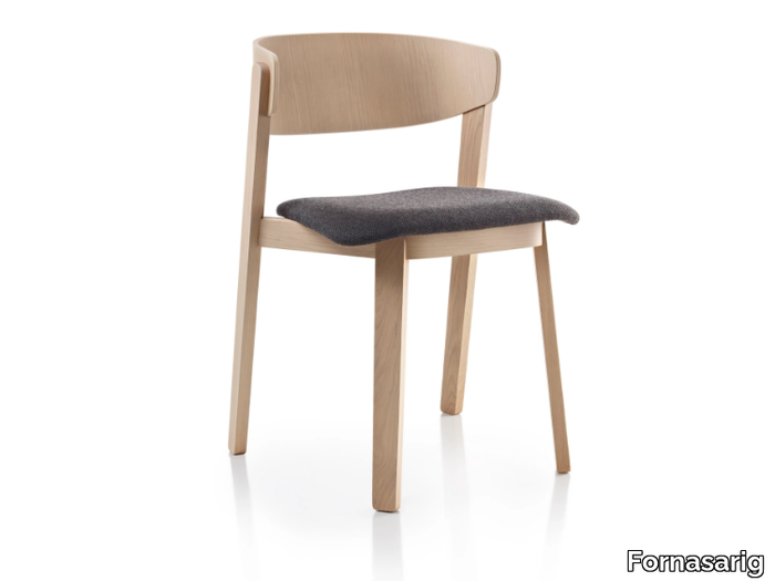 WOLFGANG - Oak chair with integrated cushion _ Fornasarig