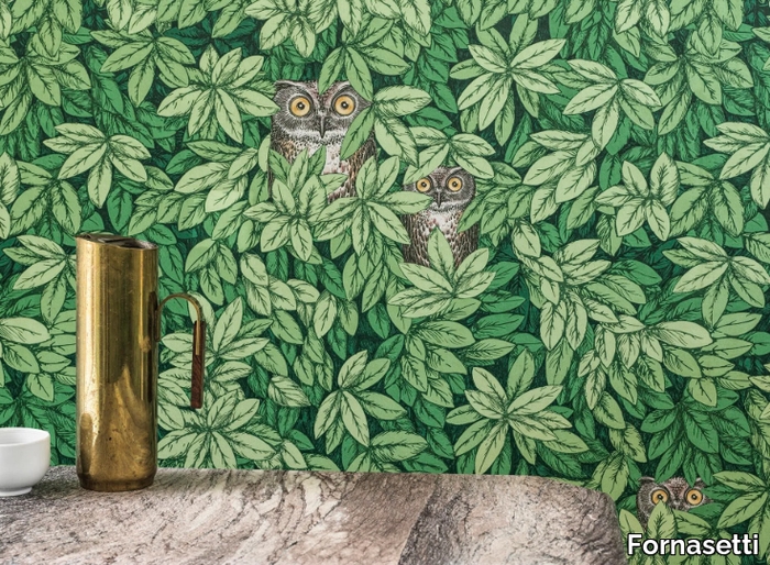 FOGLIE E CIVETTE - Wallpaper _ Fornasetti