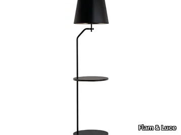 FAUSTINE - Metal floor lamp with shelf _ Flam & Luce