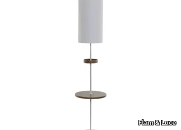 PLATEAUX BOIS - Metal floor lamp with shelf _ Flam & Luce