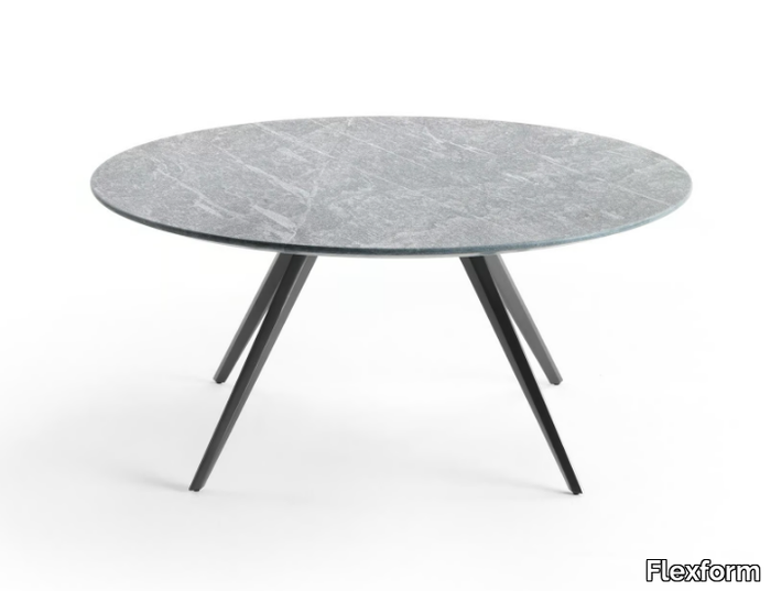 ZEFIRO - Round stone coffee table _ Flexform