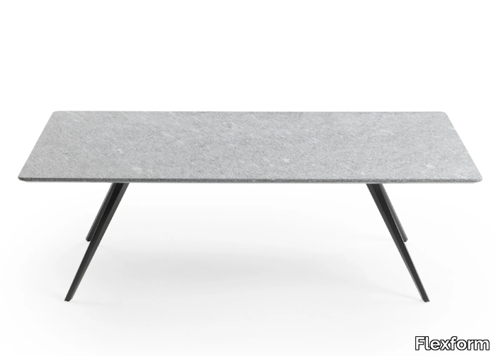 ZEFIRO OUTDOOR - Rectangular stone coffee table _ Flexform