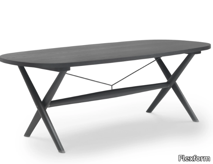 BOMA - Oval wooden dining table _ Flexform