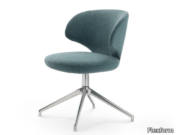 SUSANNE - Swivel 4 spokes-based fabric small armchair _ Flexform