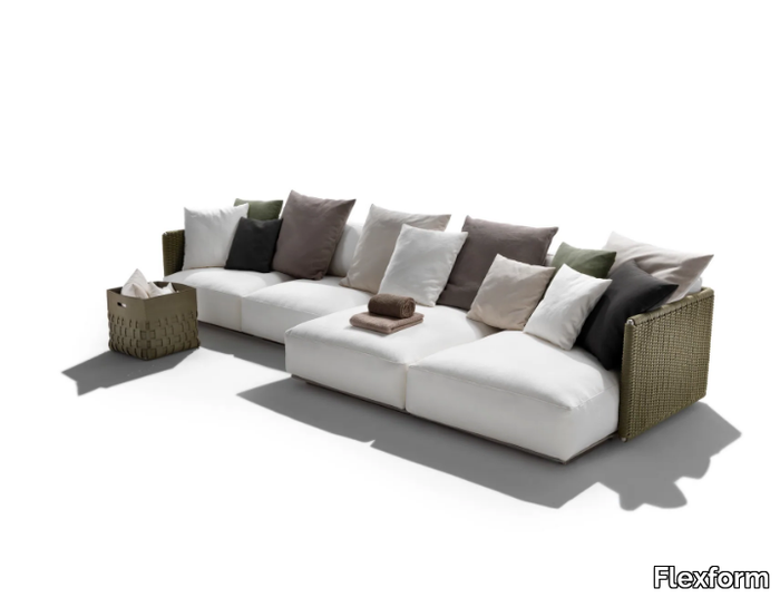 EDDY OUTDOOR - 4 seater sectional fabric garden sofa _ Flexform