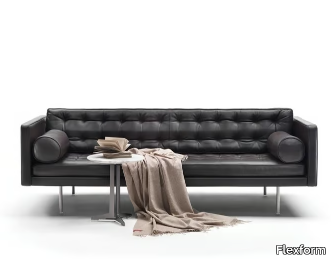 MAGISTER - Tufted leather sofa bed _ Flexform