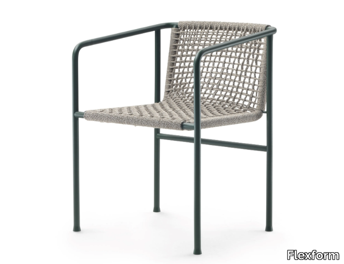 OTTAVIA - Stainless steel and plastic garden small armchair _ Flexform