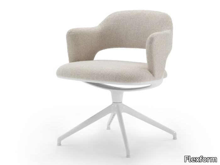 ALMA - Swivel 4 spokes-based fabric small armchair _ Flexform