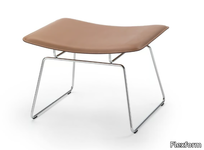 ECHOES S.H. - Sled base tanned leather footstool _ Flexform