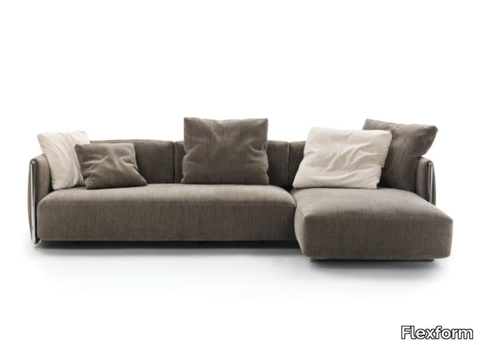 EDMOND - Sectional fabric sofa with chaise longue _ Flexform