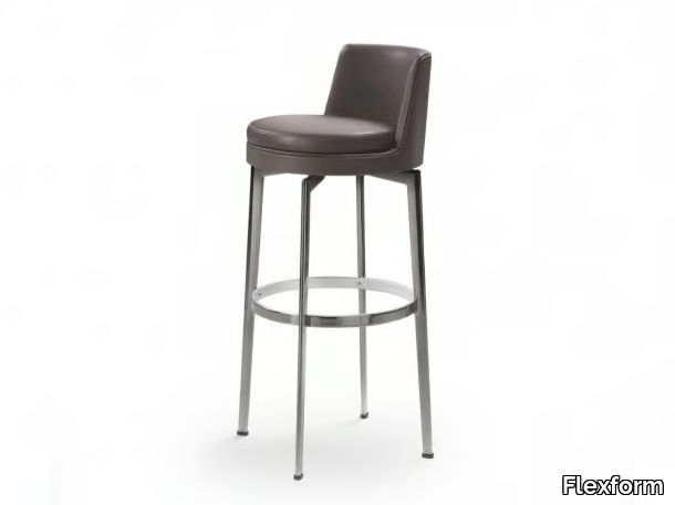 FEEL GOOD - High upholstered leather stool _ Flexform