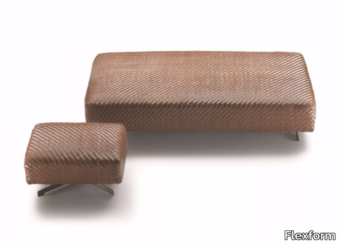 FILICUDI - Rectangular tanned leather pouf _ Flexform