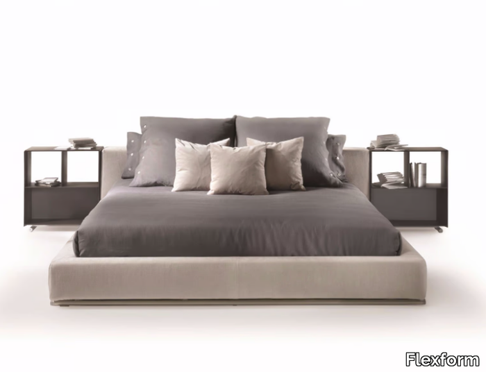 GROUNDPIECE - Fabric double bed with removable cover _ Flexform