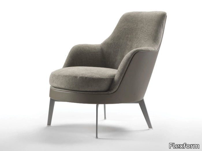 GUSCIO - GUSCIO SOFT - Fabric armchair with armrests _ Flexform