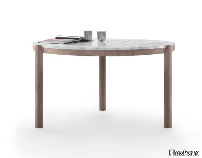 GUSTAV - Round marble dining table _ Flexform