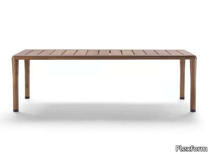 KOBO OUTDOOR - Rectangular iroko garden table _ Flexform