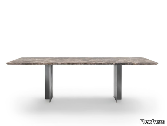 SPELLO - Rectangular marble dining table _ Flexform