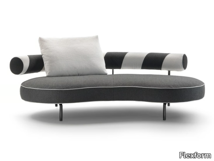 SUPERMAX - Curved fabric sofa _ Flexform