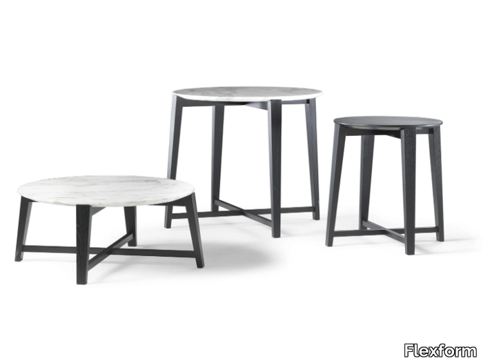 TRIS - Round marble coffee table _ Flexform