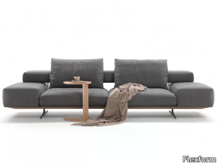 WING - 2 seater fabric sofa with removable cover _ Flexform