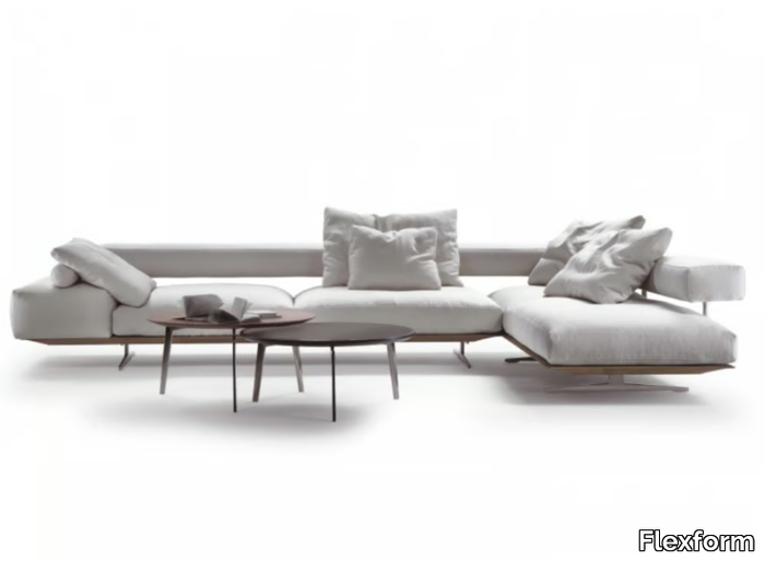 WING - Sectional fabric sofa with removable cover _ Flexform