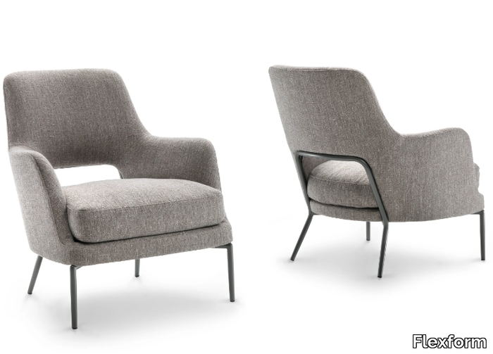 JOYCE - Fabric armchair with armrests _ Flexform