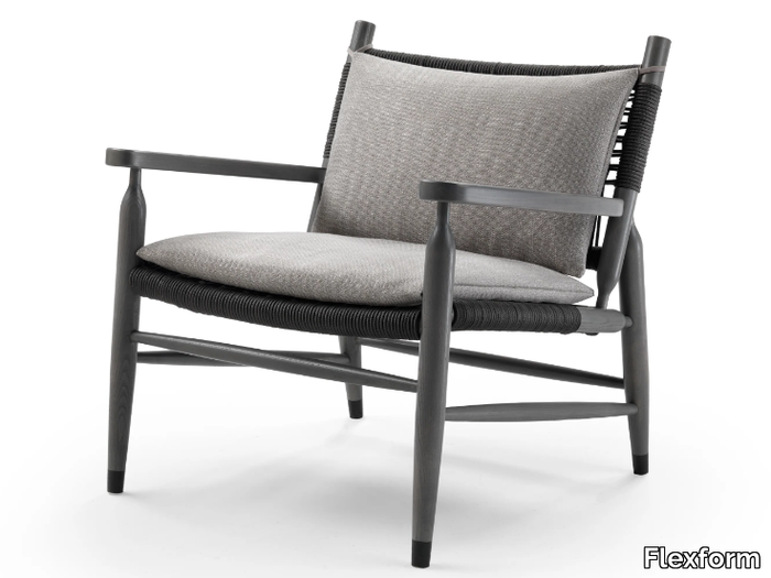 TESSA OUTDOOR - Outdoor armchair with armrests _ Flexform