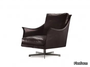 BOSS - Swivel armchair with armrests with 5-spoke base _ Flexform