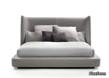 MIDNIGHT - Bed with high headboard _ Flexform