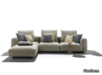 GRANDEMARE OUTDOOR - 3 seater sectional fabric garden sofa with chaise longue _ Flexform