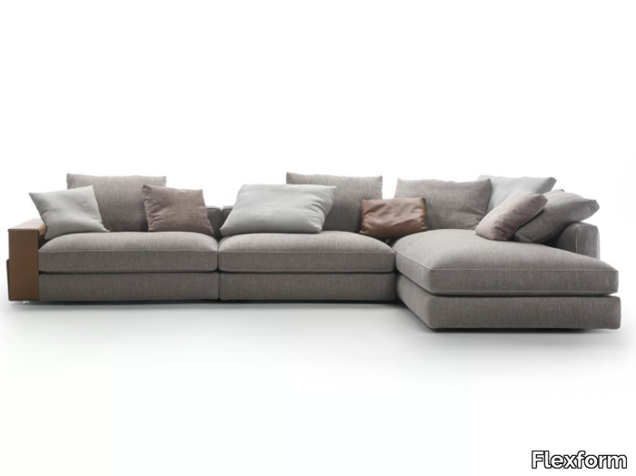 HARPER - Sectional fabric sofa with chaise longue _ Flexform