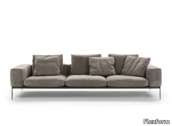 LIFESTEEL - 3 seater fabric sofa with removable cover _ Flexform
