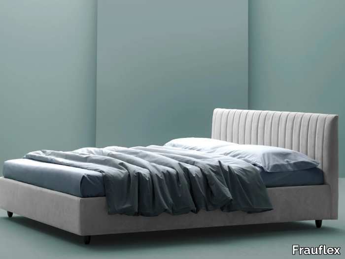 BOUDOIR - Storage bed with removable cover with upholstered headboard _ Frauflex